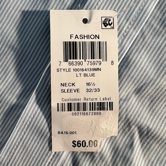 Club Room Men's Sky Blue Casual Button Down Shirt - Picture 5 of 5